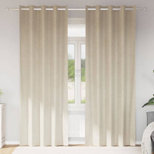 Verdunkelungsvorhänge 2 pcs Creme 140 x 260 cm Samt