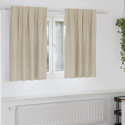 Verdunkelungsvorhänge 2 pcs Creme 140 x 140 cm Samt