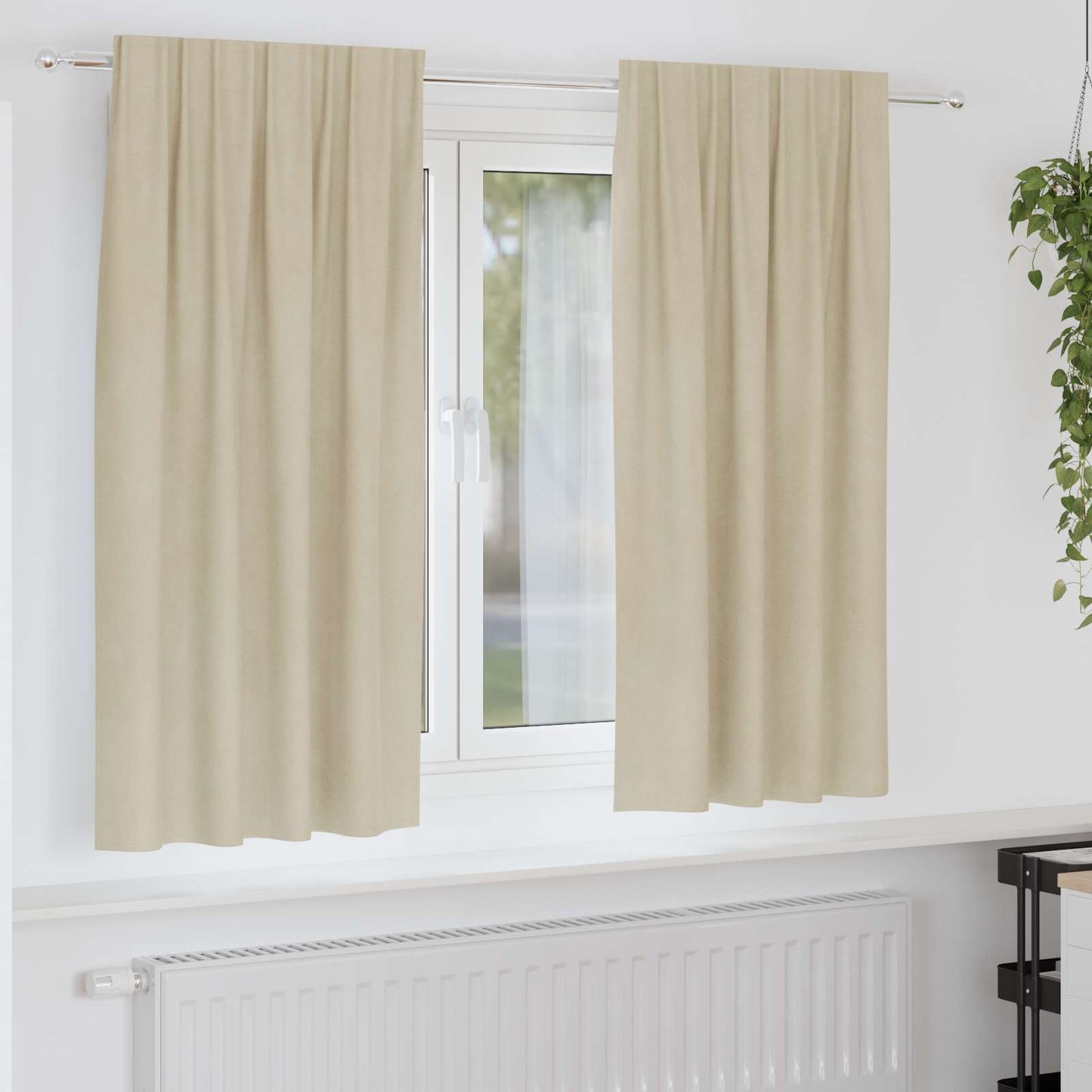 Rideaux occultants 2 pcs Crème 140 x 175 cm Velours