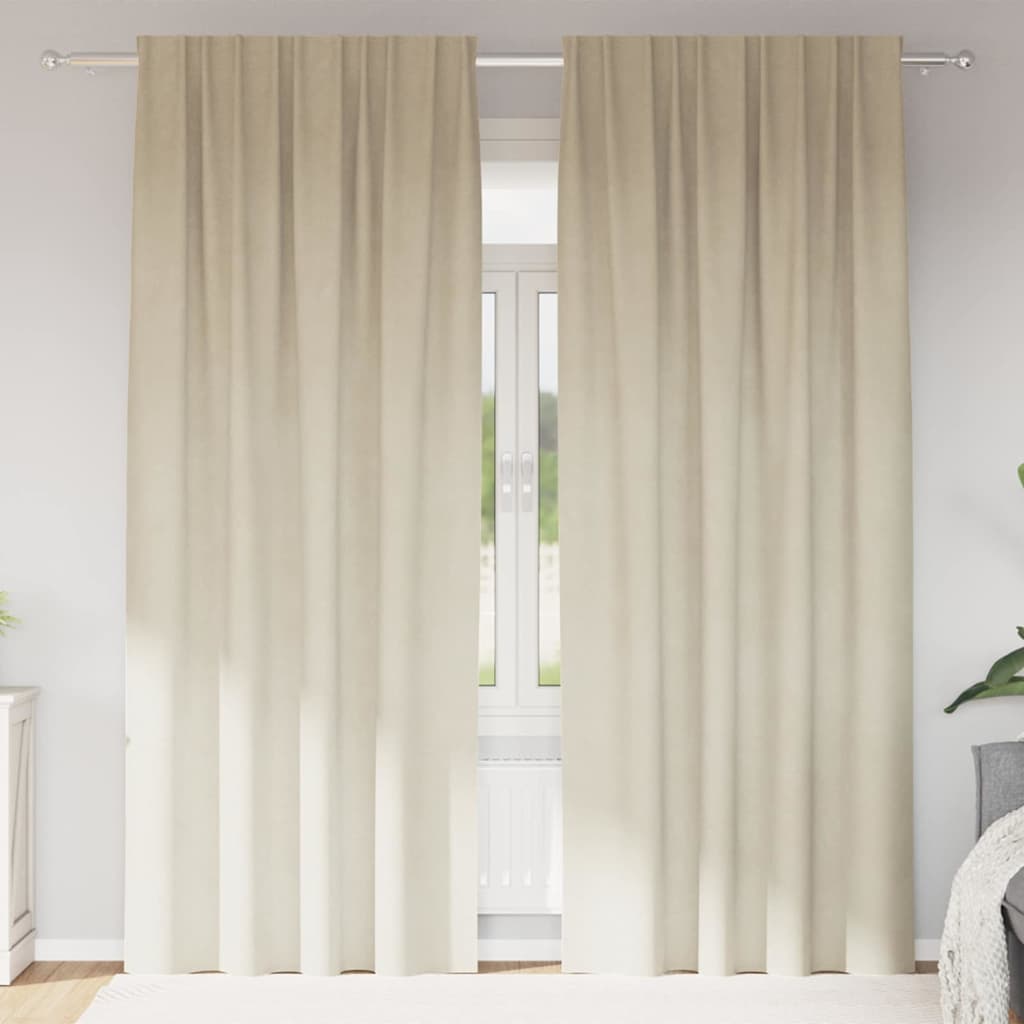 Rideaux occultants 2 pcs Crème 140 x 225 cm Velours