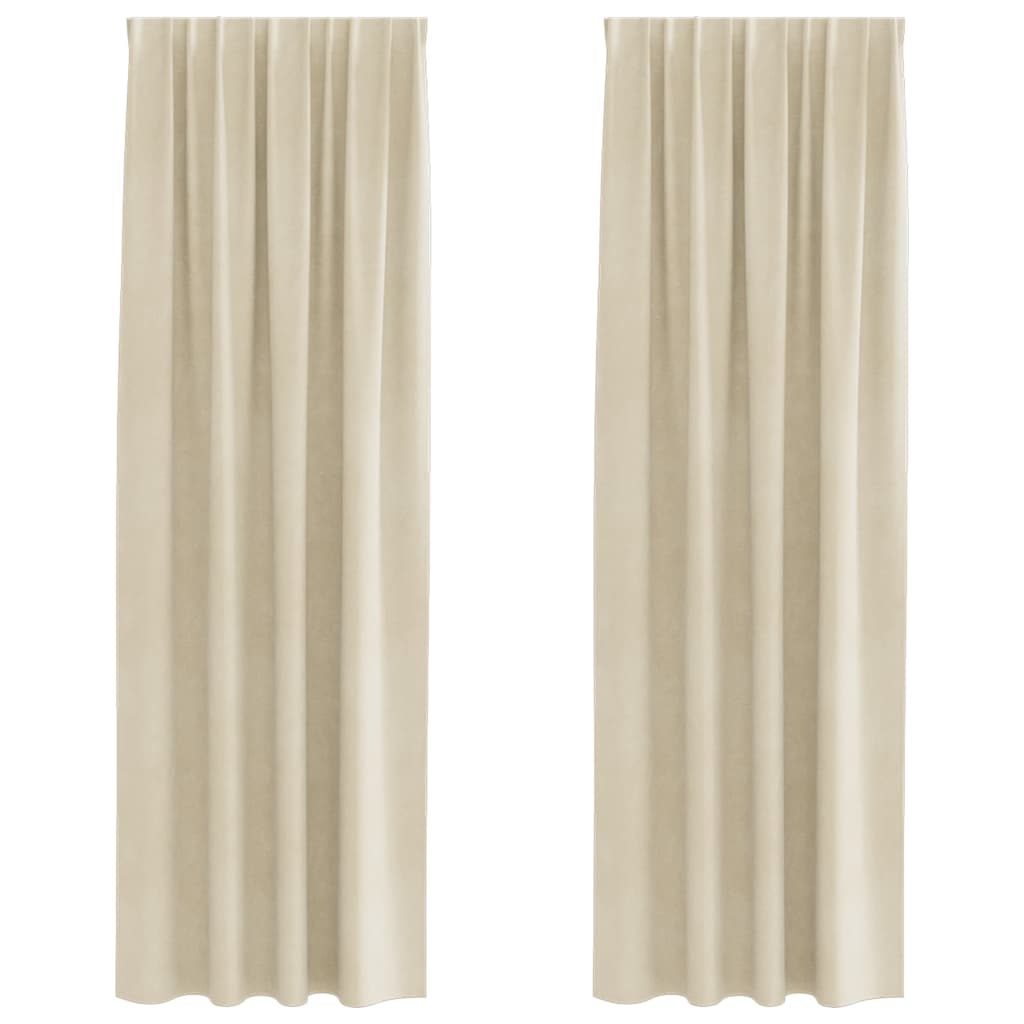 Rideaux occultants 2 pcs Crème 140 x 245 cm Velours