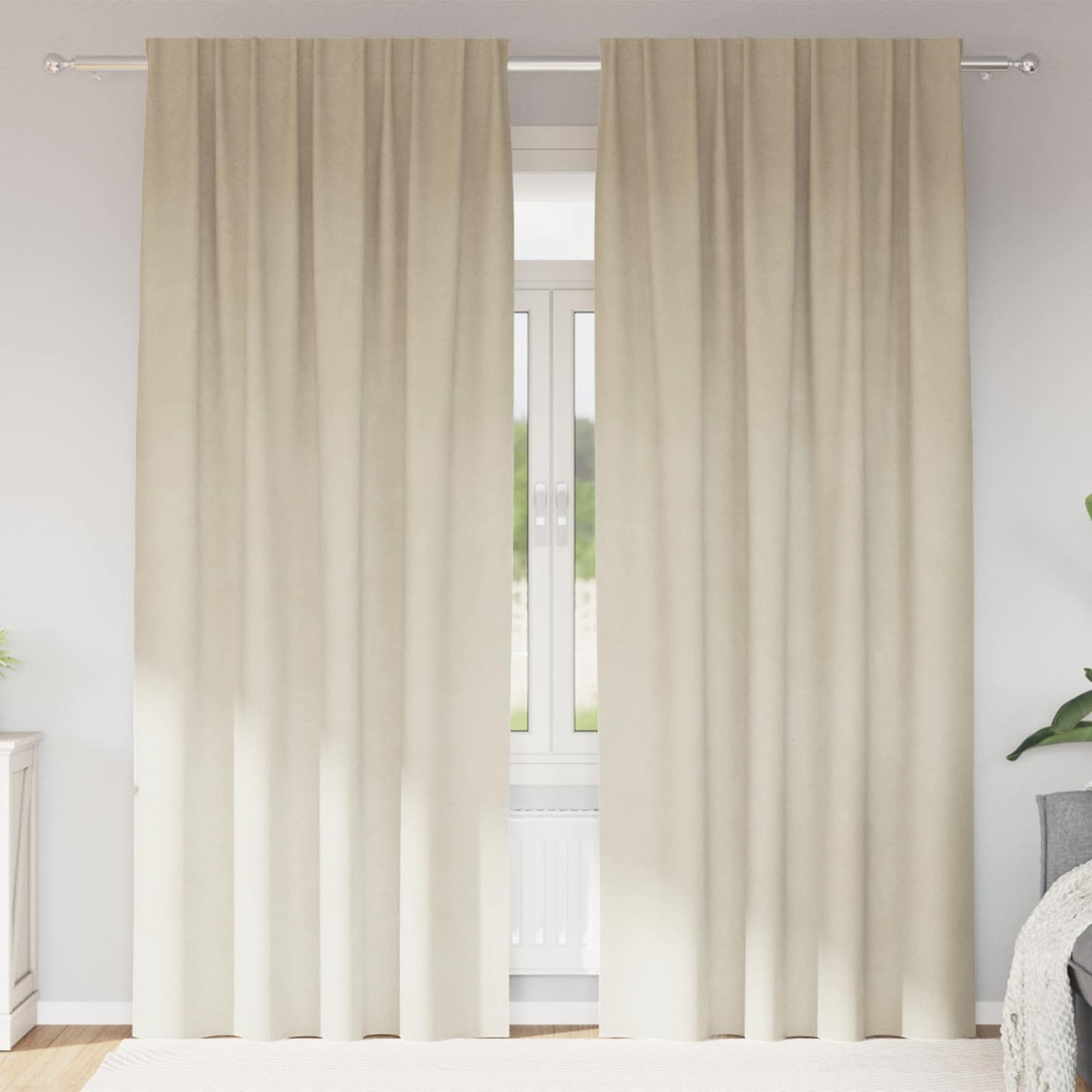 Rideaux occultants 2 pcs Crème 140 x 260 cm Velours