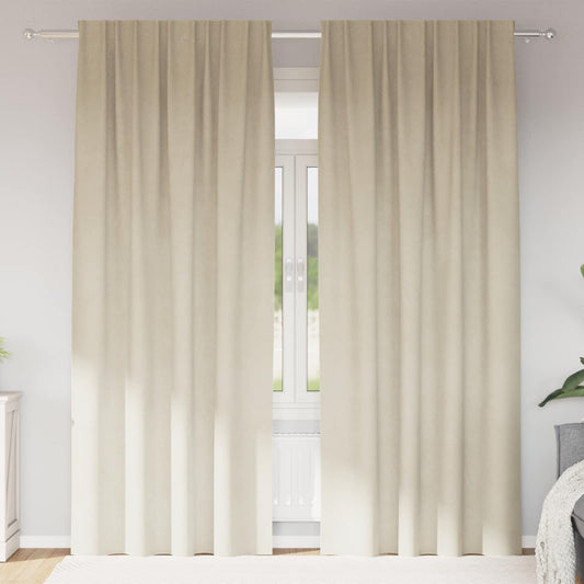 Verdunkelungsvorhänge 2 pcs Creme 140 x 260 cm Samt