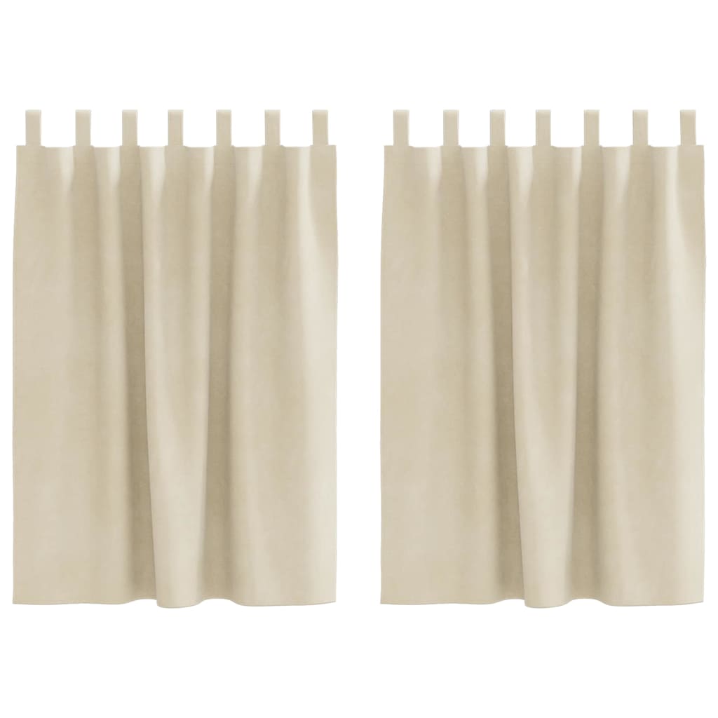 Blackout Curtains 2 pcs Cream 140 x 140 cm Velvet