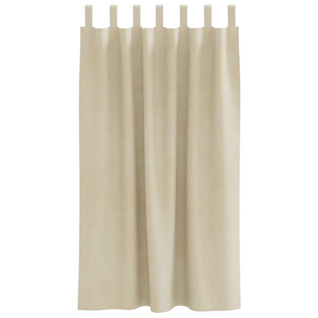 Blackout Curtains 2 pcs Cream 140 x 175 cm Velvet