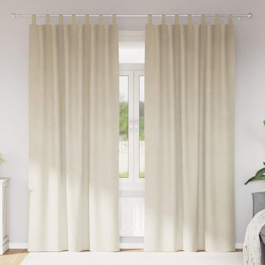 Verdunkelungsvorhänge 2 pcs Creme 140 x 245 cm Samt