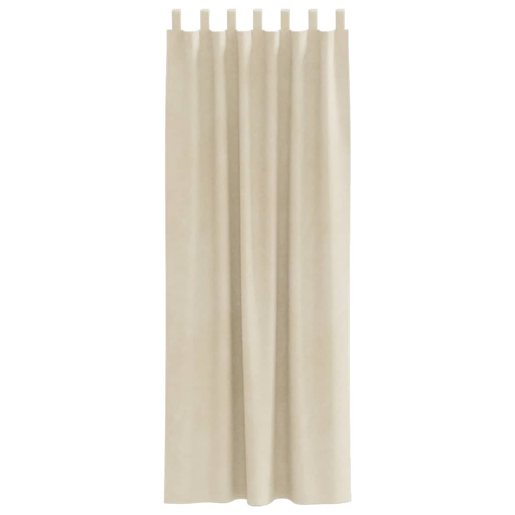 Blackout Curtains 2 pcs Cream 140 x 260 cm Velvet