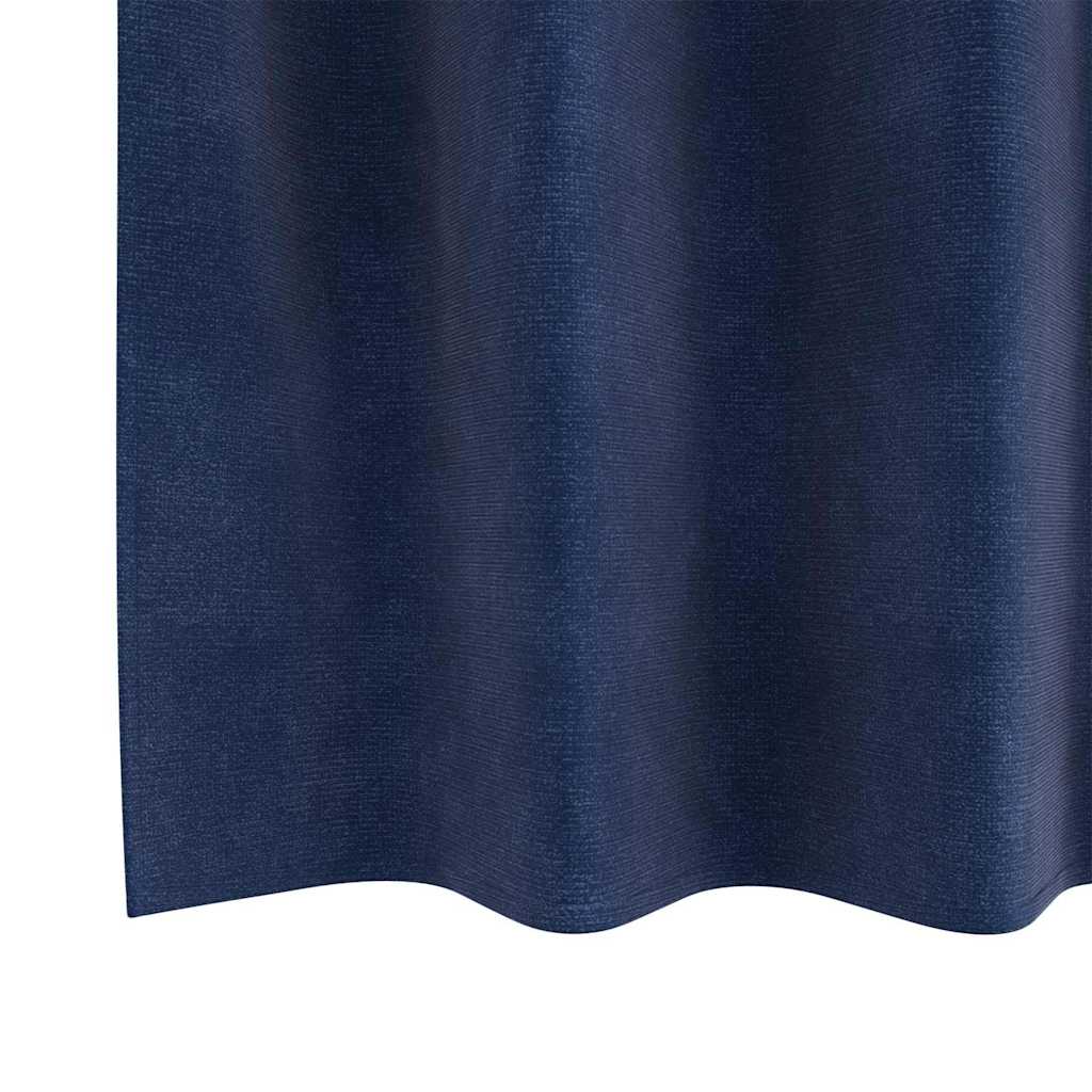 Rideaux occultants 2 pcs Bleu foncé 140 x 140 cm Velours