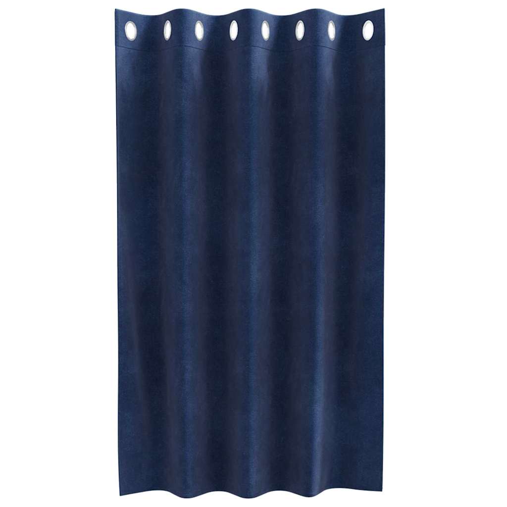 Rideaux occultants 2 pcs Bleu foncé 140 x 140 cm Velours