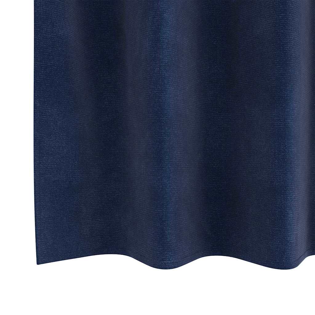 Rideaux occultants 2 pcs Bleu foncé 140 x 175 cm Velours