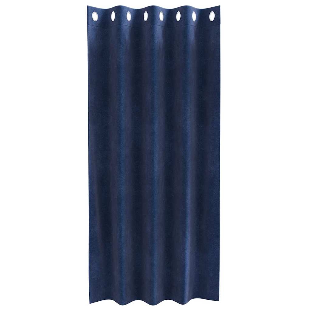 Rideaux occultants 2 pcs Bleu foncé 140 x 175 cm Velours
