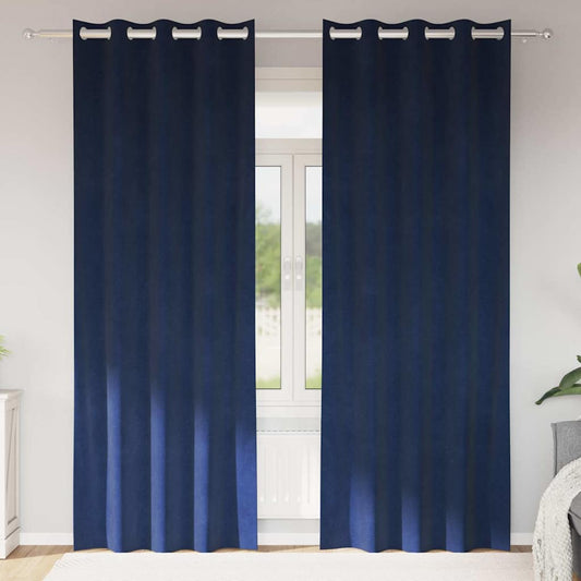 Verdunkelungsvorhänge 2 pcs Dunkelblau 140 x 245 cm Samt
