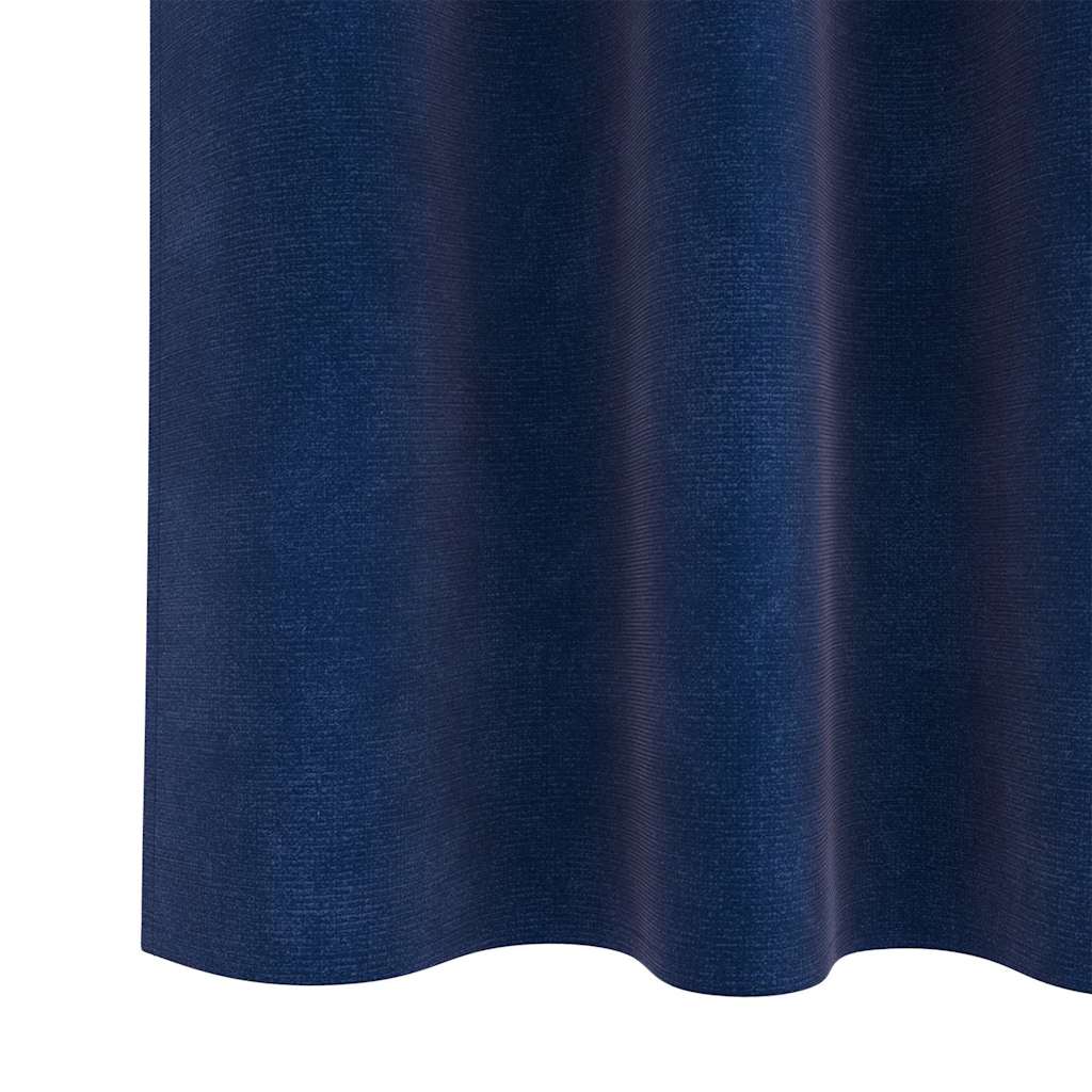 Rideaux occultants 2 pièces bleu foncé 140 x 140 cm velours