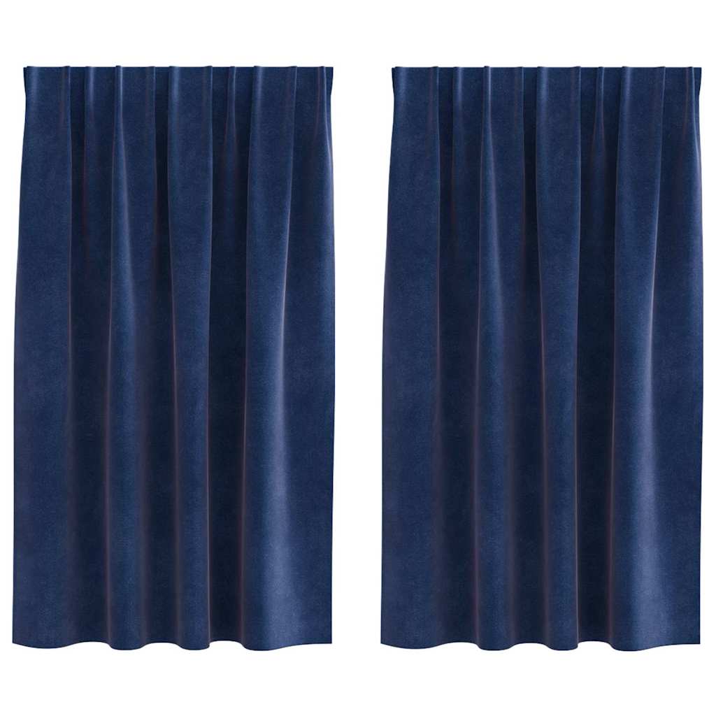 Rideaux occultants 2 pièces bleu foncé 140 x 140 cm velours