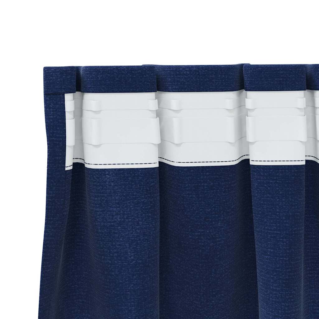 Verdunkelungsvorhänge 2 pcs Dunkelblau 140 x 245 cm Samt
