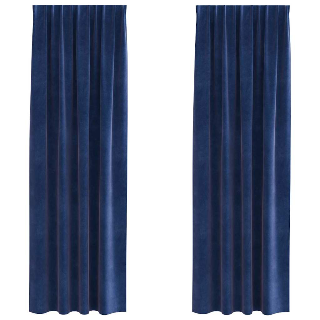 Verdunkelungsvorhänge 2 pcs Dunkelblau 140 x 245 cm Samt