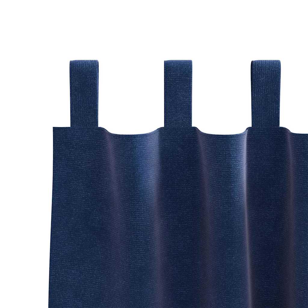 Verdunkelungsvorhänge 2 pcs Dunkelblau 140 x 140 cm Samt