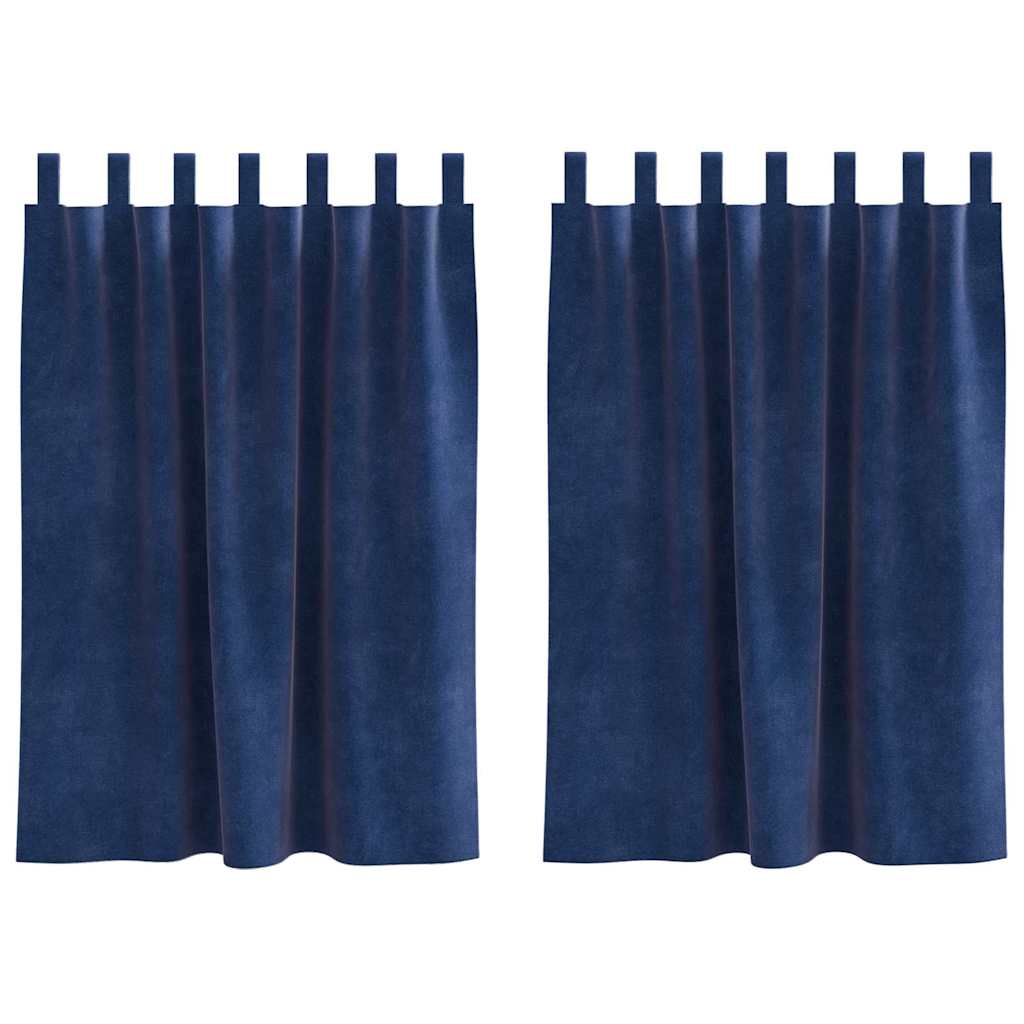 Verdunkelungsvorhänge 2 pcs Dunkelblau 140 x 140 cm Samt