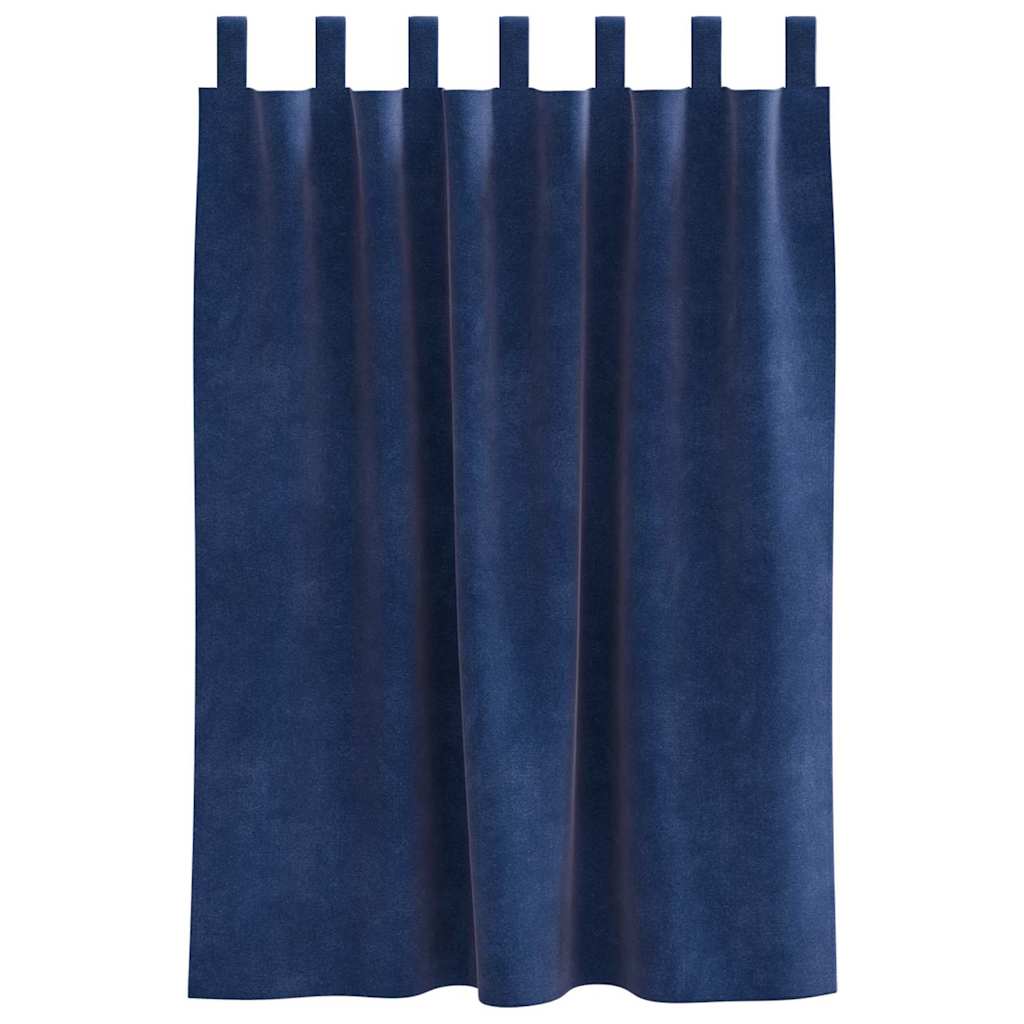 Verdunkelungsvorhänge 2 pcs Dunkelblau 140 x 140 cm Samt