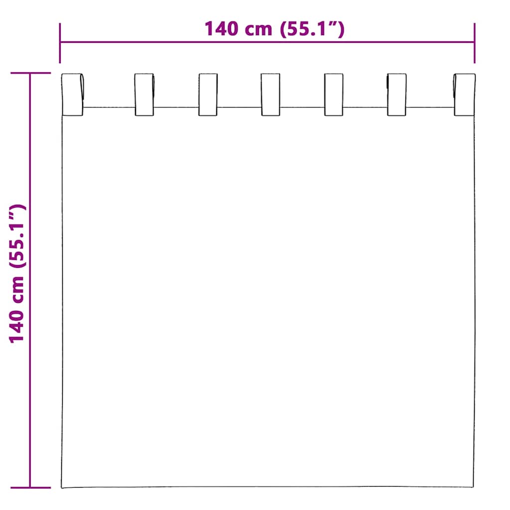 Verdunkelungsvorhänge 2 pcs Dunkelblau 140 x 140 cm Samt