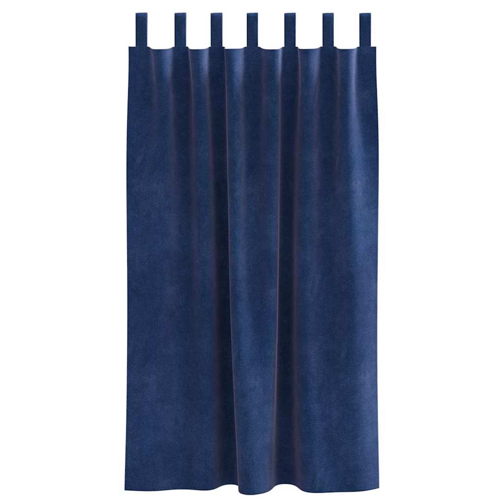 Rideaux occultants 2 pcs Bleu foncé 140 x 175 cm Velours