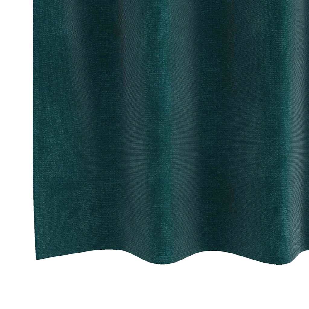 Rideaux occultants 2 pcs Vert foncé 140 x 140 cm Velours