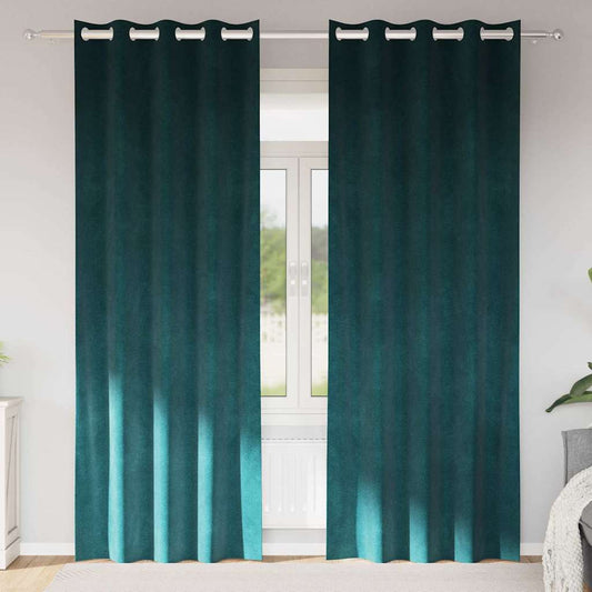 Verdunkelungsvorhänge 2 pcs Dunkelgrün 140 x 225 cm Samt