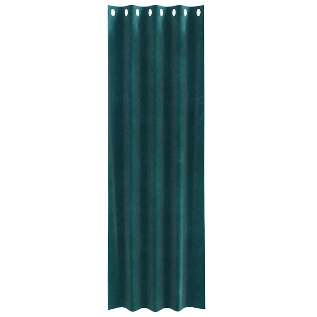 Rideaux occultants 2 pcs Vert foncé 140 x 260 cm Velours