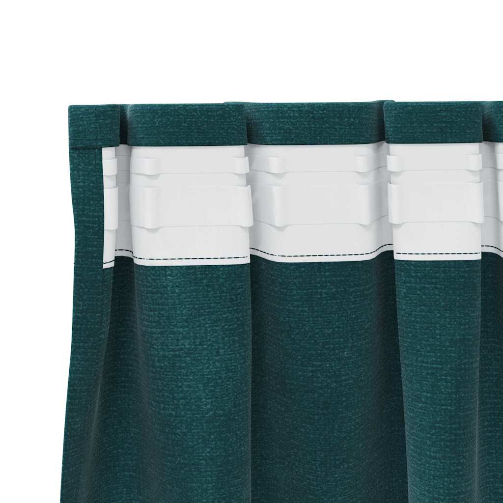 Curtains with Curtains 2 pcs Dark Green 140 x 140 cm Velvet