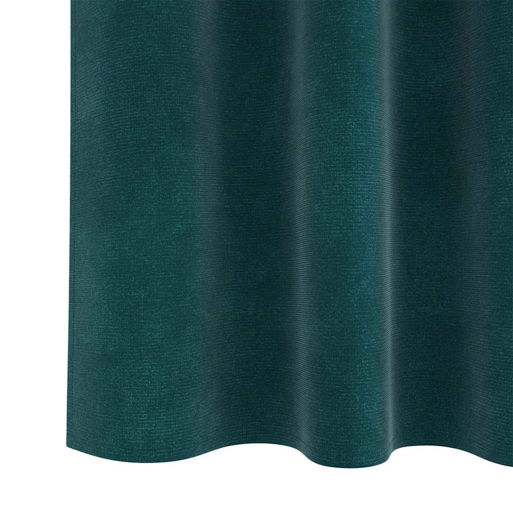 Curtains with Curtains 2 pcs Dark Green 140 x 140 cm Velvet