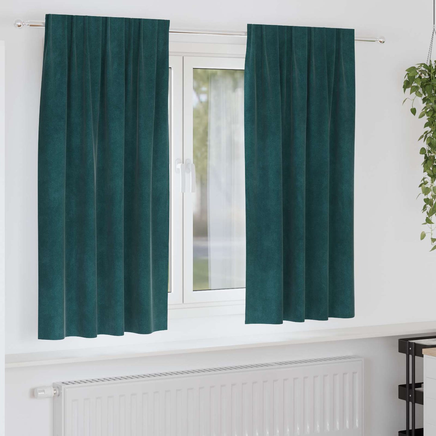 Verdunkelungsvorhänge 2 pcs Dunkelgrün 140 x 175 cm Samt