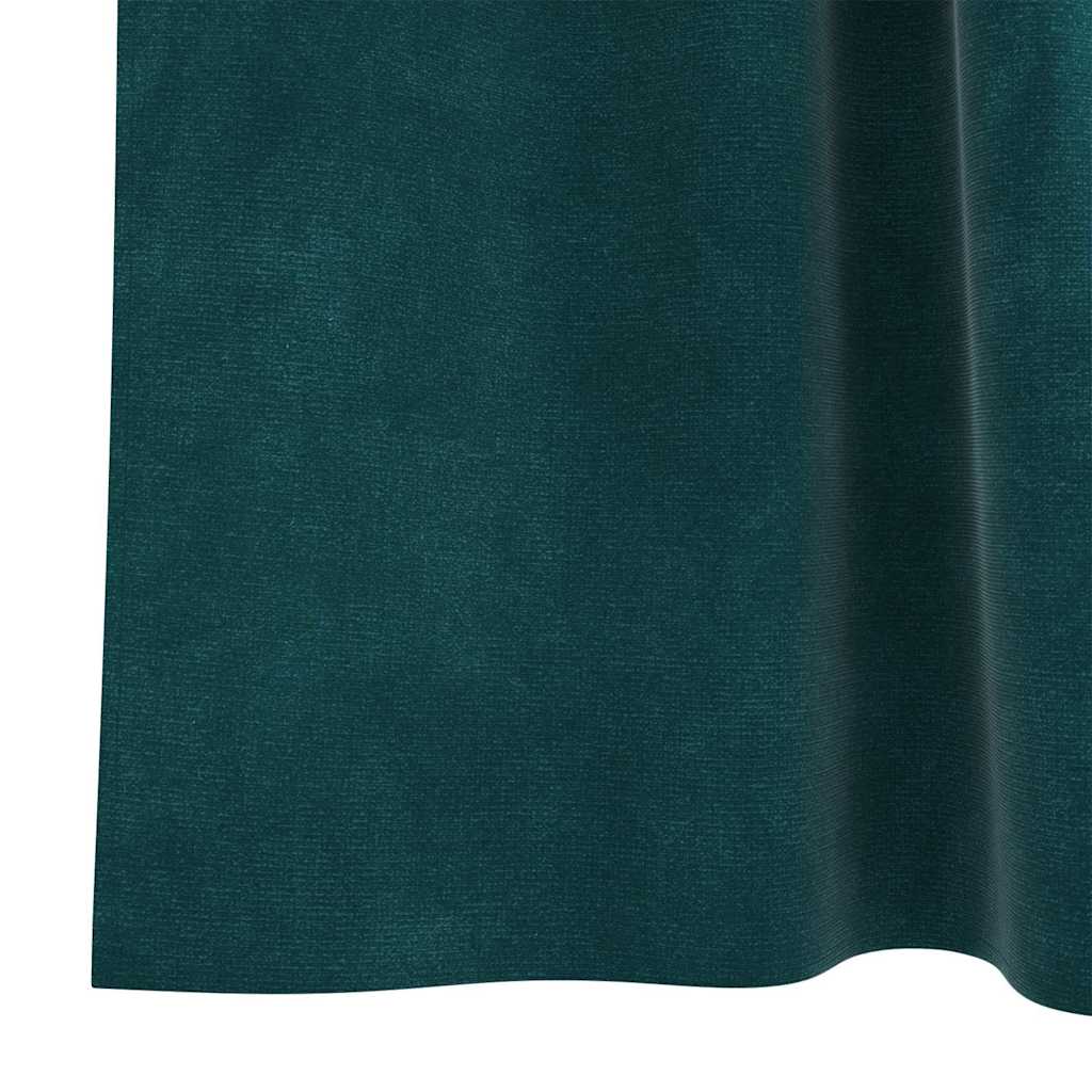 Verdunkelungsvorhänge 2 pcs Dunkelgrün 140 x 140 cm Samt