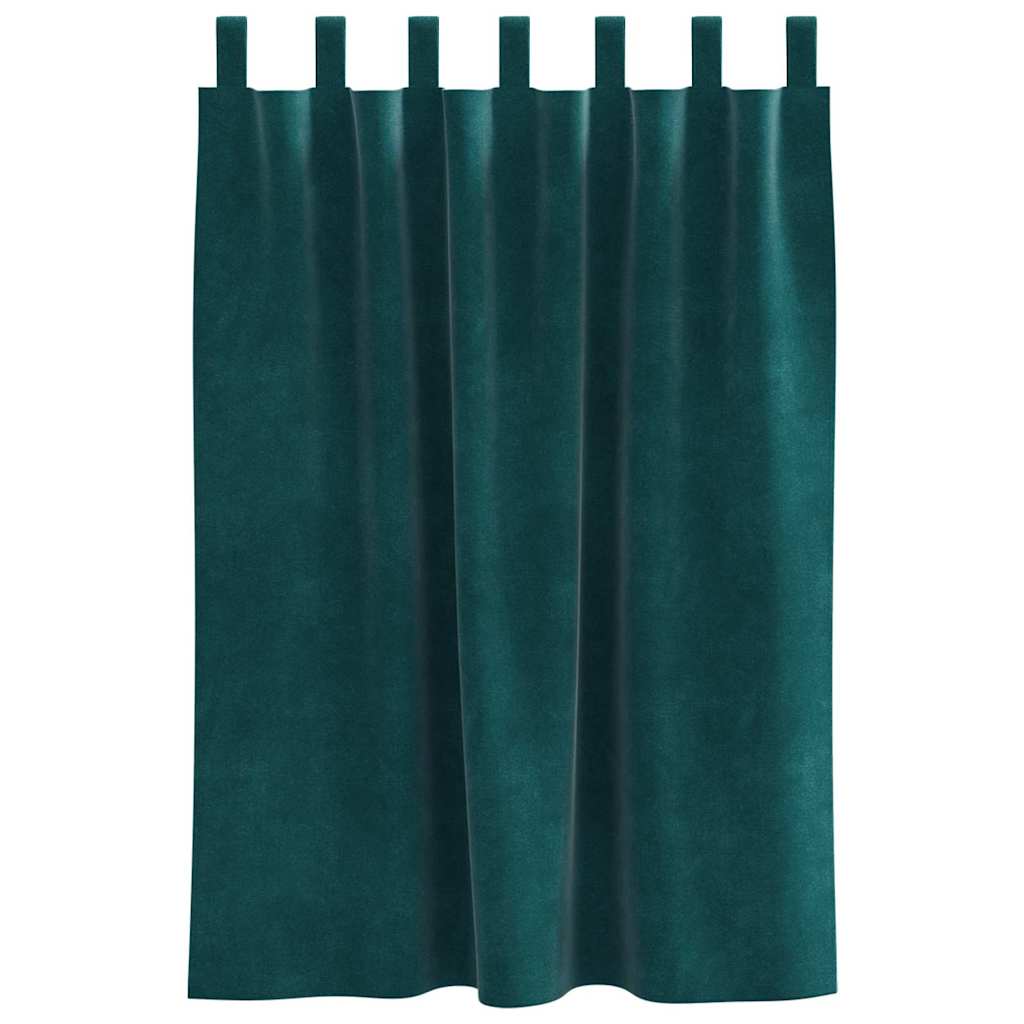 Verdunkelungsvorhänge 2 pcs Dunkelgrün 140 x 140 cm Samt