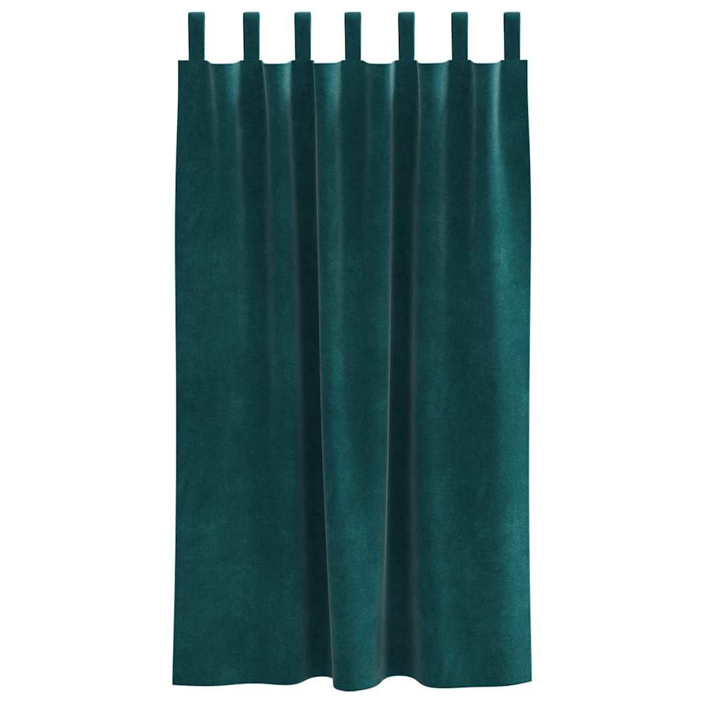 Rideaux occultants 2 pcs Vert foncé 140 x 175 cm Velours