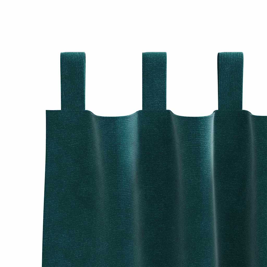Verdunkelungsvorhänge 2 pcs Dunkelgrün 140 x 225 cm Samt