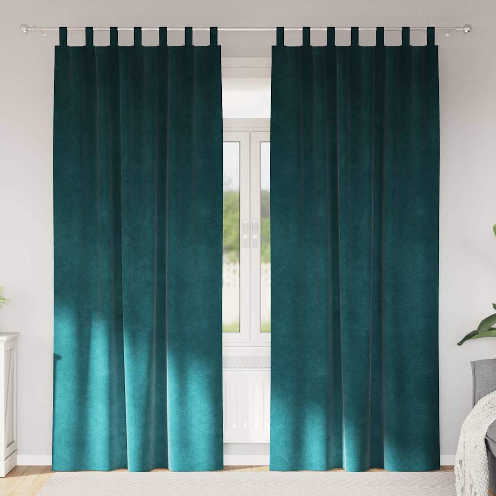 Verdunkelungsvorhänge 2 pcs Dunkelgrün 140 x 225 cm Samt