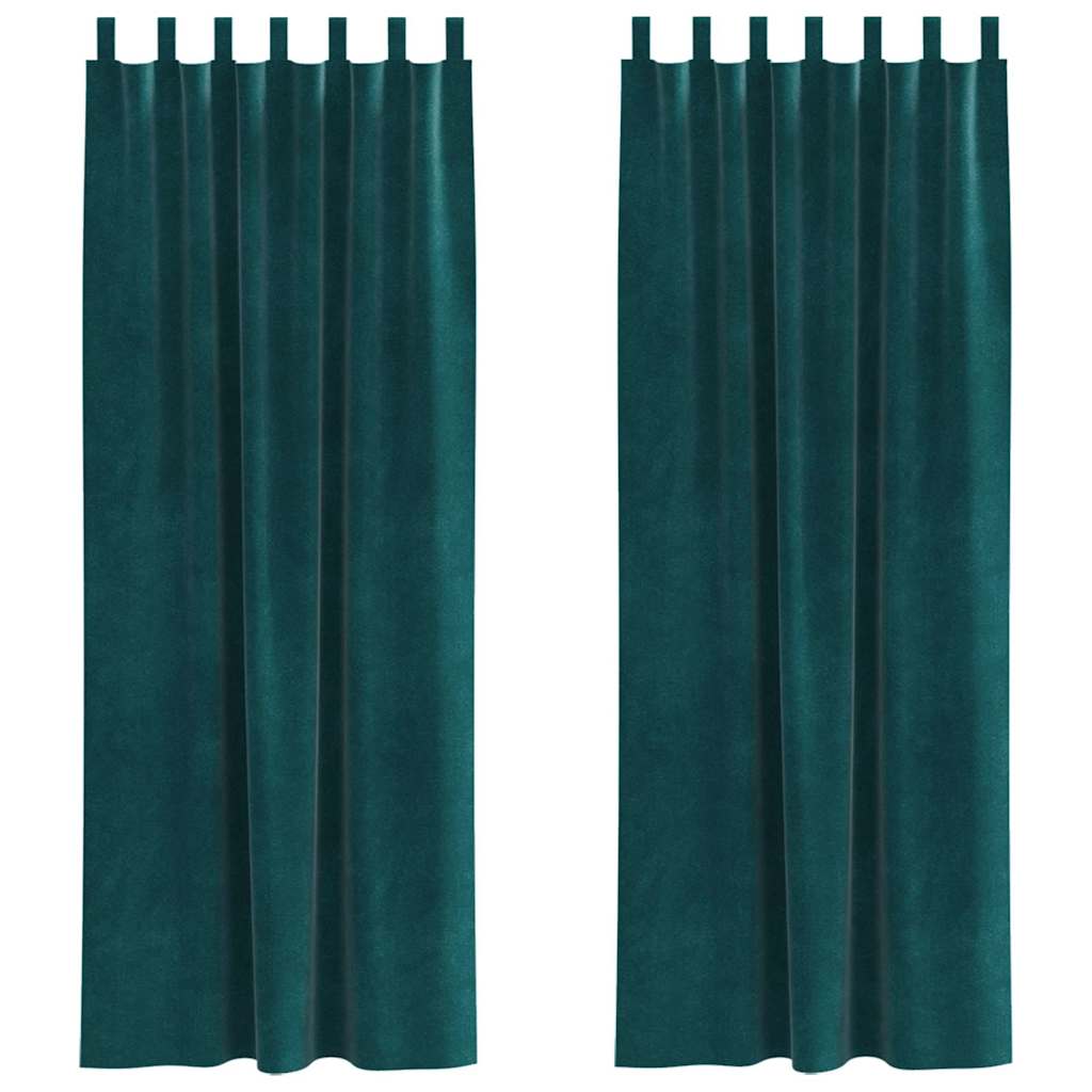 Verdunkelungsvorhänge 2 pcs Dunkelgrün 140 x 225 cm Samt