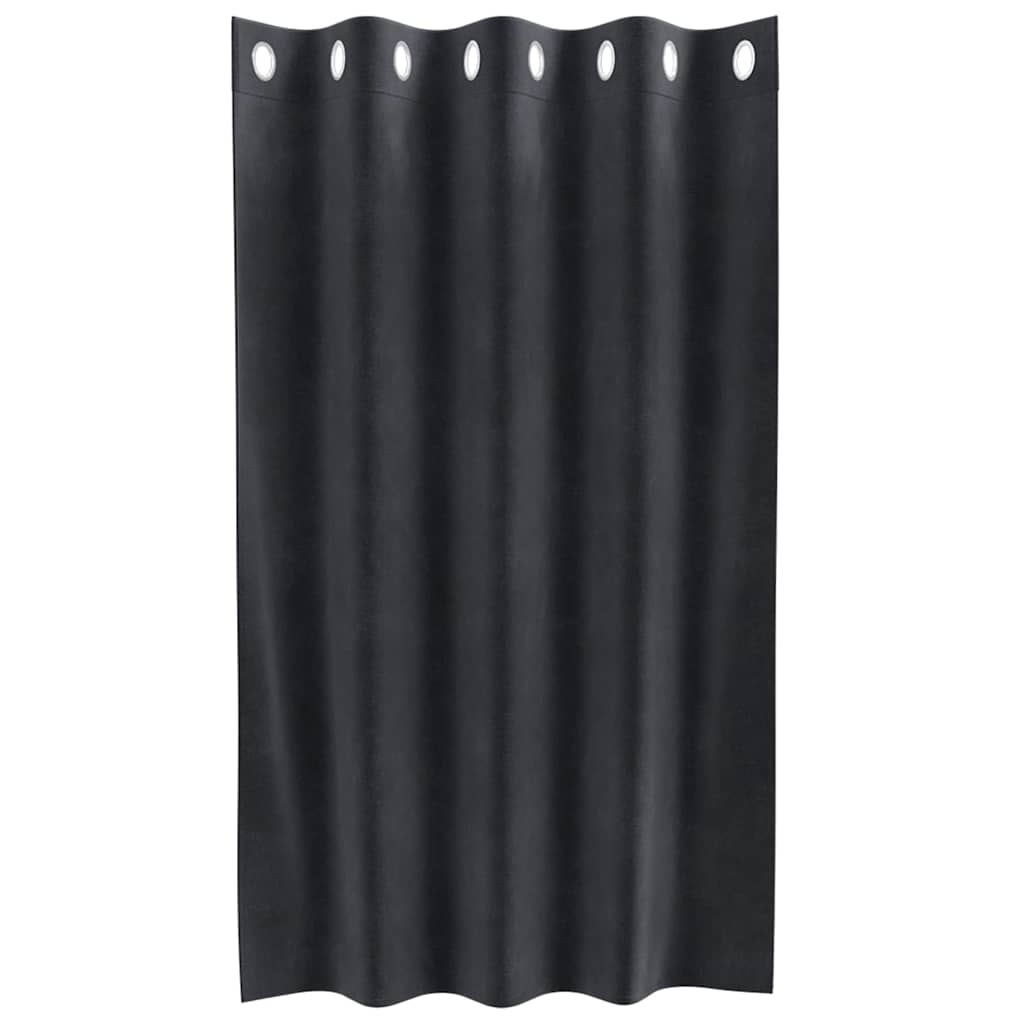 Rideaux occultants 2 pcs Gris foncé 140 x 140 cm Velours