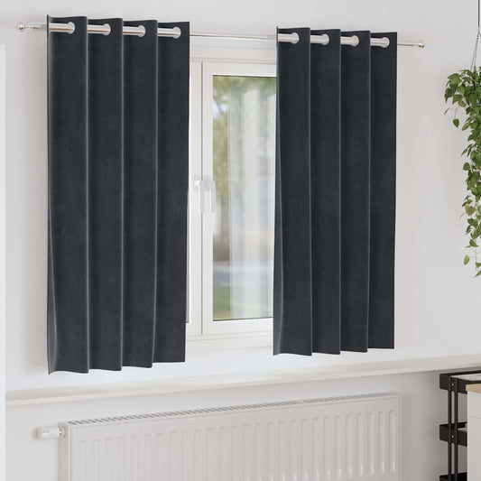 Verdunkelungsvorhänge 2 pcs Dunkelgrau 140 x 175 cm Samt