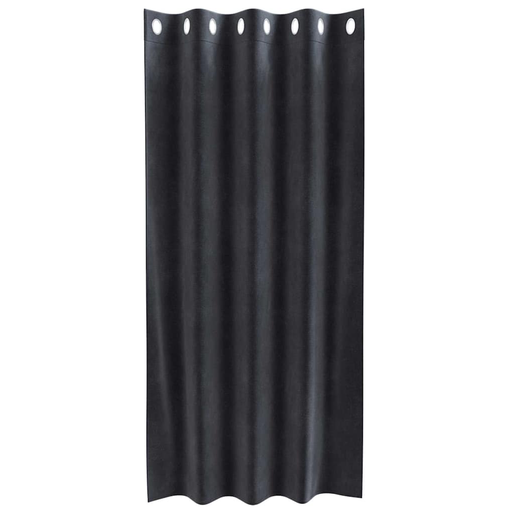 Blackout Curtains 2 Pcs Dark Gray 140 x 175 cm Velvet