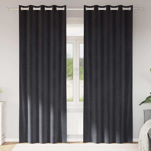 Verdunkelungsvorhänge 2 pcs Dunkelgrau 140 x 225 cm Samt
