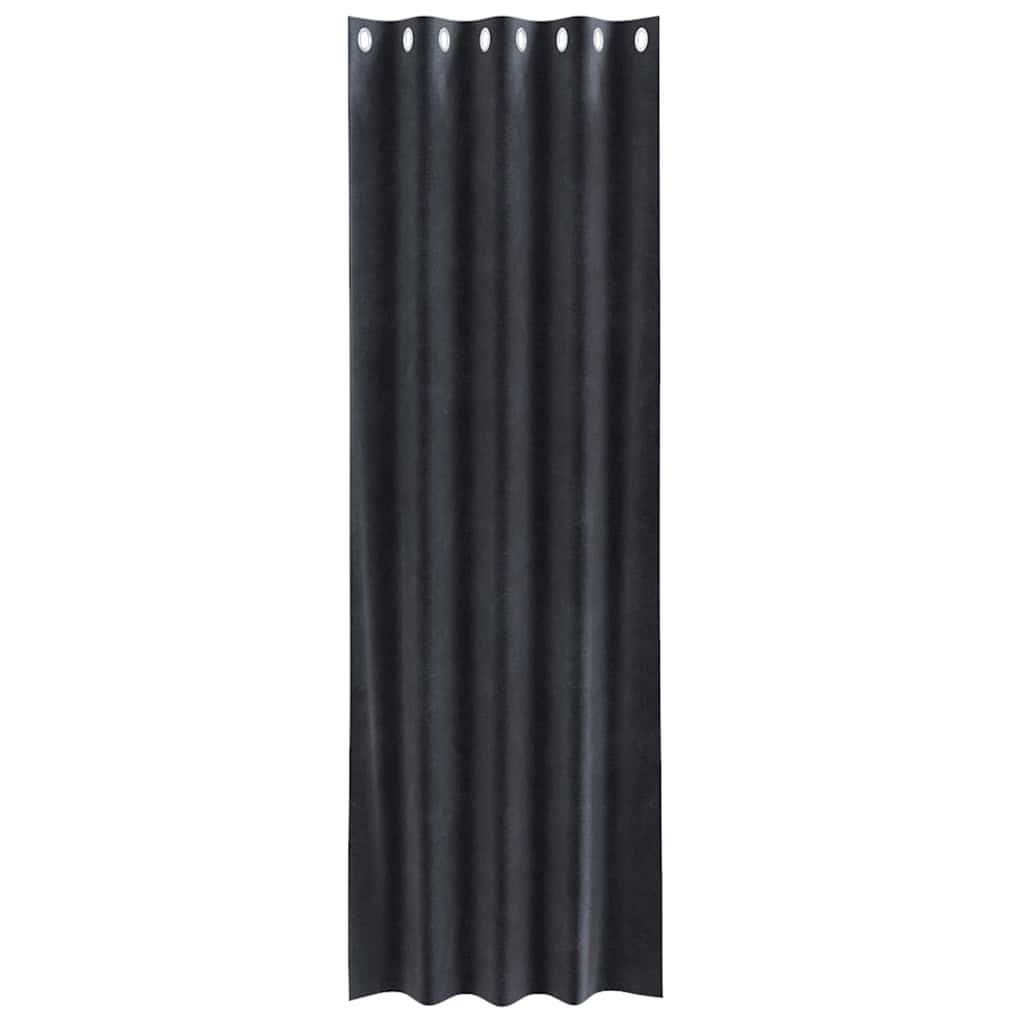 Blackout Curtains 2 pcs Dark Grey 140 x 225 cm Velvet