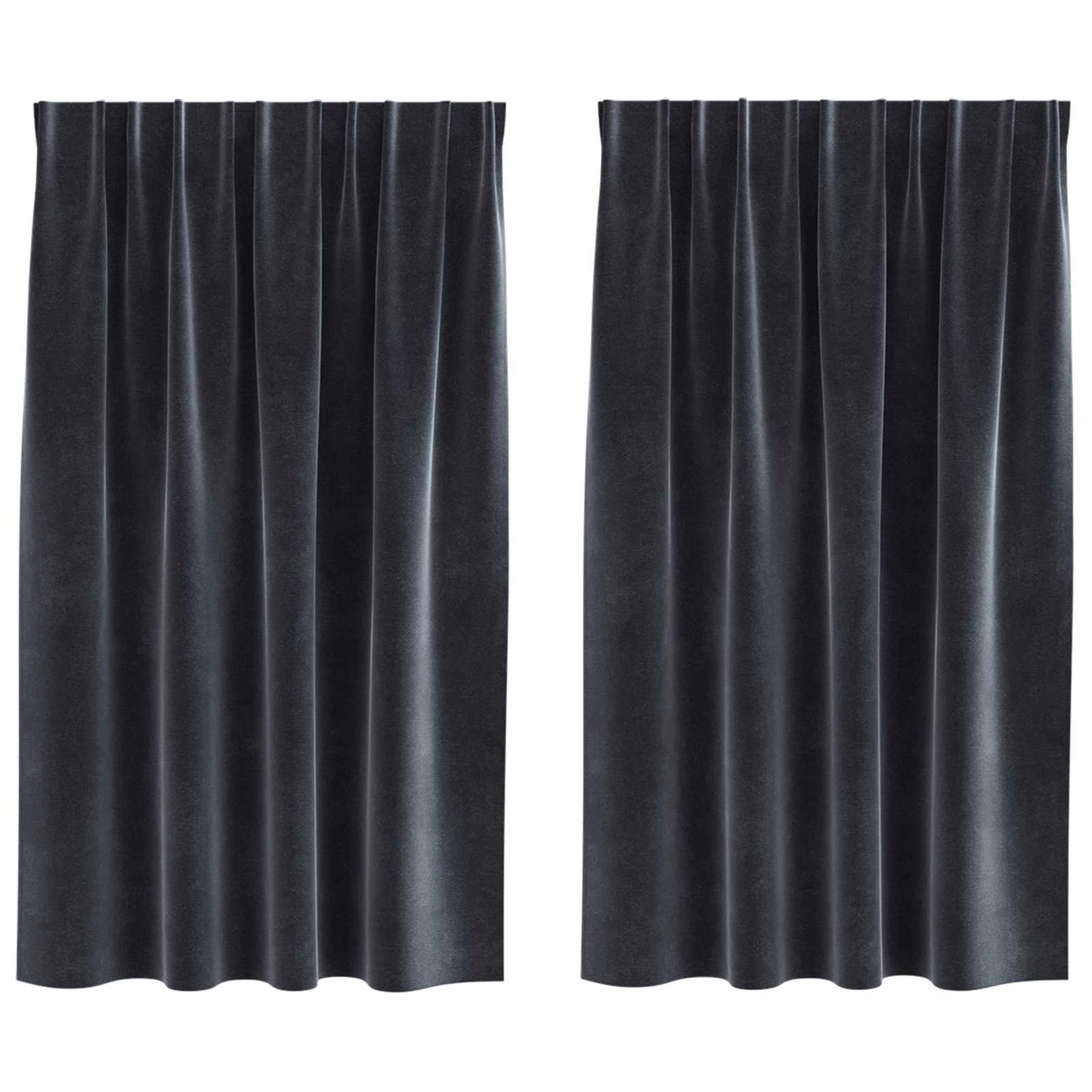 Rideaux occultants 2 pcs Gris foncé 140 x 140 cm Velours