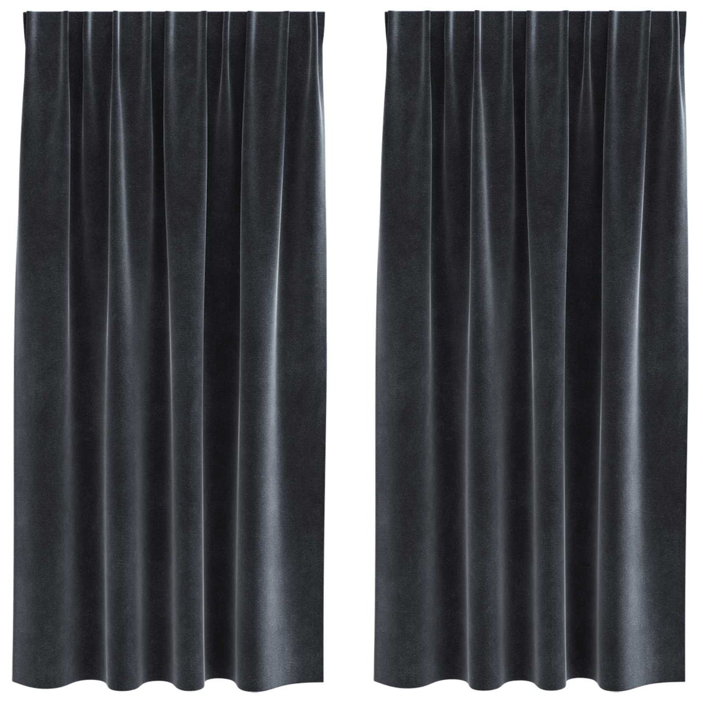 Rideaux Occultants 2 pcs Gris Foncé 140 x 175 cm Velours