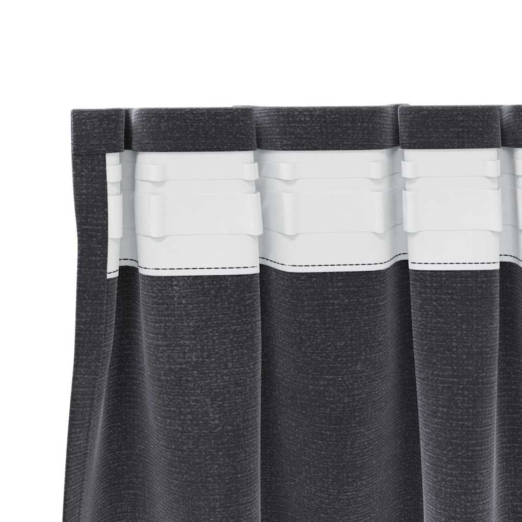 Blackout Curtains 2 pcs Dark Grey 140 x 245 cm Velvet