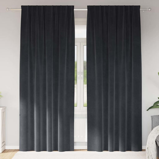 Verdunkelungsvorhänge 2 pcs Dunkelgrau 140 x 245 cm Samt