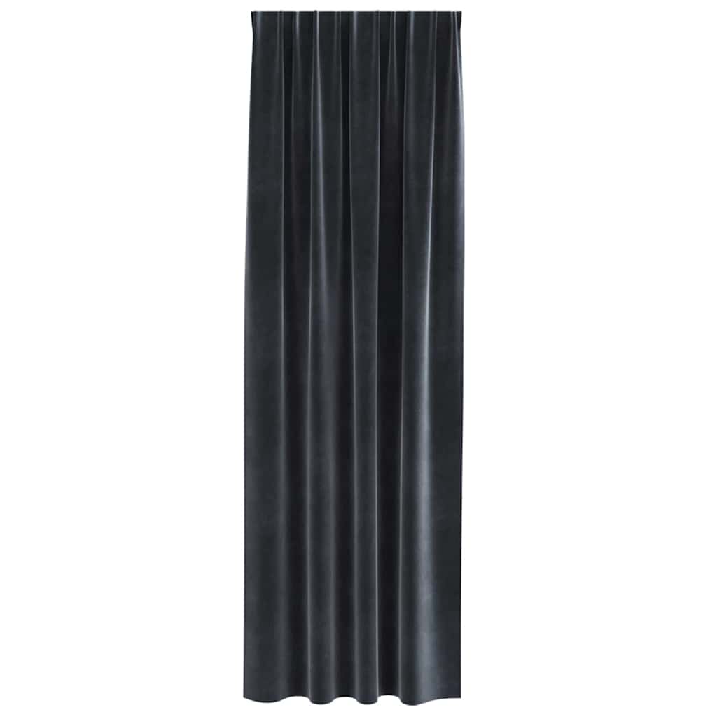 Blackout Curtains 2 pcs Dark Grey 140 x 245 cm Velvet