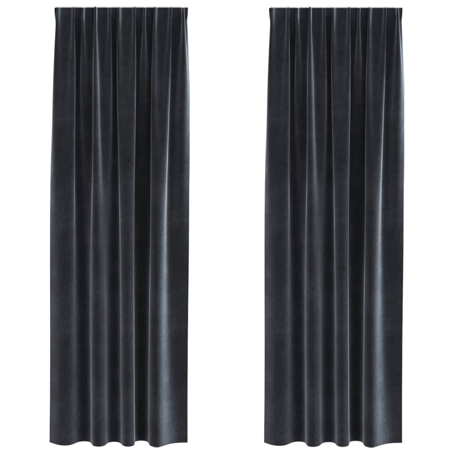 Rideaux occultants 2 pcs Gris foncé 140 x 260 cm Velours
