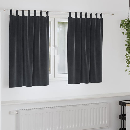 Verdunkelungsvorhänge 2 pcs Dunkelgrau 140 x 140 cm Samt