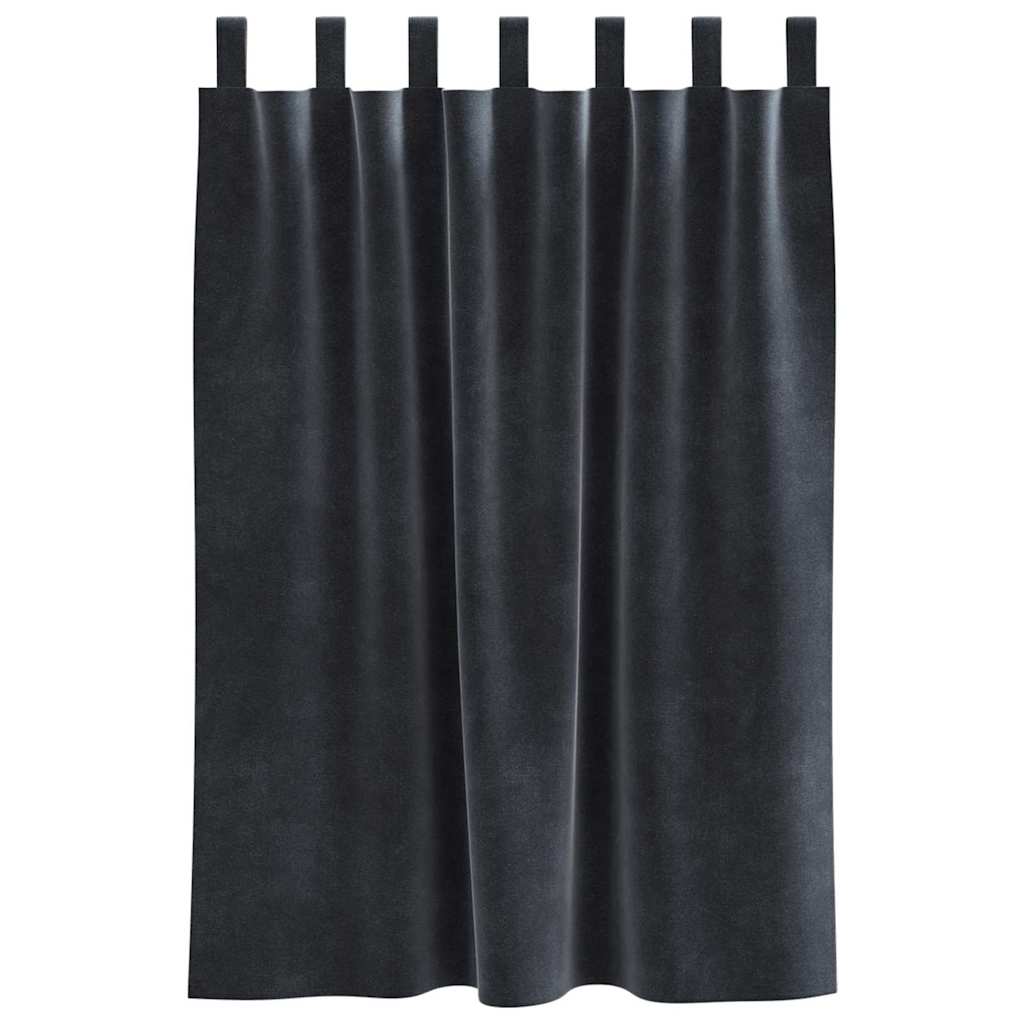 Verdunkelungsvorhänge 2 pcs Dunkelgrau 140 x 140 cm Samt